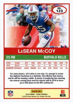 2019 Score - Red Zone #123 LeSean McCoy Back