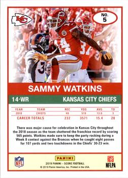 2019 Score - Scorecard #5 Sammy Watkins Back