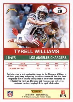 2019 Score - Scorecard #29 Tyrell Williams Back