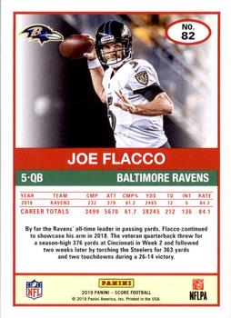 2019 Score - Scorecard #82 Joe Flacco Back
