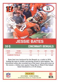 2019 Score - Scorecard #97 Jessie Bates Back