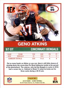 2019 Score - Scorecard #99 Geno Atkins Back