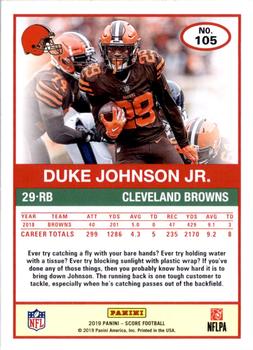 2019 Score - Scorecard #105 Duke Johnson Jr. Back