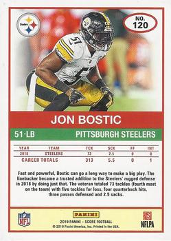 2019 Score - Scorecard #120 Jon Bostic Back