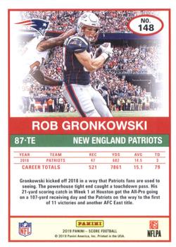 2019 Score - Scorecard #148 Rob Gronkowski Back