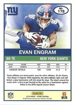 2019 Score - Scorecard #178 Evan Engram Back