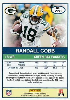 2019 Score - Scorecard #228 Randall Cobb Back