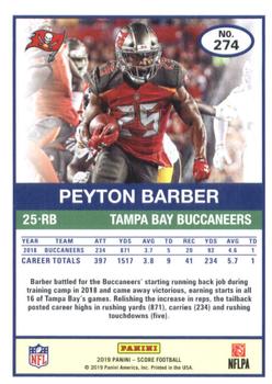 2019 Score - Scorecard #274 Peyton Barber Back