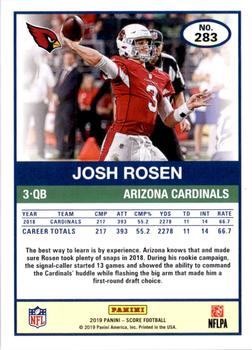 2019 Score - Scorecard #283 Josh Rosen Back