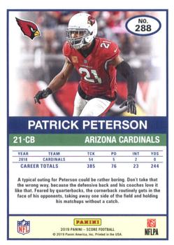 2019 Score - Scorecard #288 Patrick Peterson Back