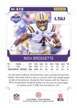 2019 Score - Scorecard #419 Nick Brossette Back