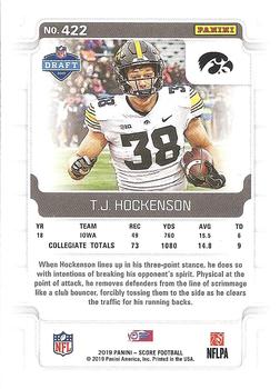 2019 Score - Scorecard #422 T.J. Hockenson Back