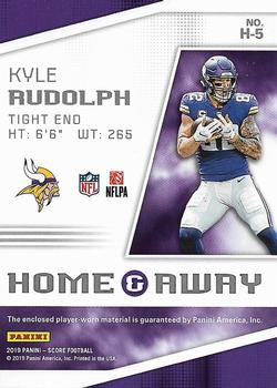2019 Score - Home and Away (Home) #H-5 Kyle Rudolph Back