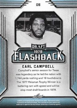 2019 Leaf Draft - Draft Flashback Gold #05 Earl Campbell Back