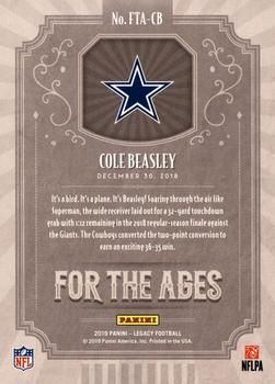 2019 Panini Legacy - For the Ages #FTA-CB Cole Beasley Back