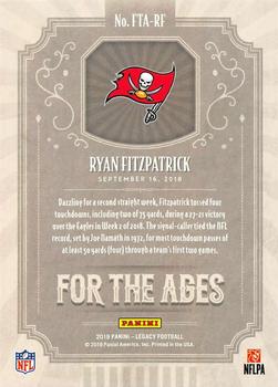 2019 Panini Legacy - For the Ages #FTA-RF Ryan Fitzpatrick Back