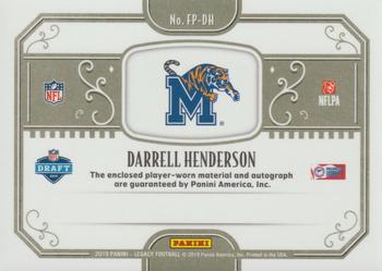 2019 Panini Legacy - Futures Patch Autographs #FP-DH Darrell Henderson Back