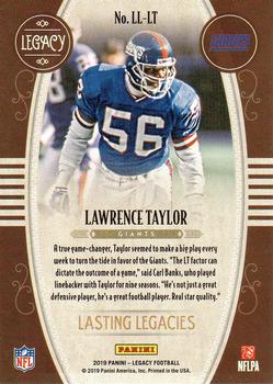 2019 Panini Legacy - Lasting Legacies #LL-LT Lawrence Taylor Back