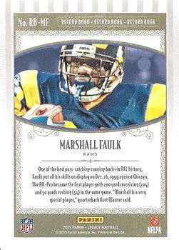 2019 Panini Legacy - Record Book Blue #RB-MF Marshall Faulk Back