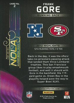 2013 Super Bowl XLVII NFL Experience #2 Frank Gore Back
