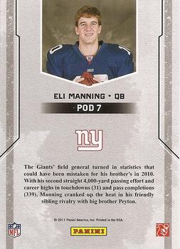 2011 Panini NFL Player of the Day #POD7 Eli Manning Back