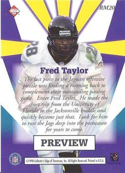 1998 Collector's Edge Masters - Rookie Masters Super Bowl Stamp Preview #RM20 Fred Taylor Back