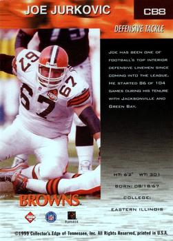 1999 Collector's Edge Cleveland Browns #CB8 John Jurkovic Back