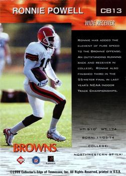 1999 Collector's Edge Cleveland Browns #CB13 Ronnie Powell Back