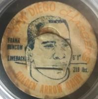1962 Golden Arrow Dairy San Diego Chargers Caps #NNO Frank Buncom Front