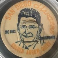 1962 Golden Arrow Dairy San Diego Chargers Caps #NNO Joe Foss Front