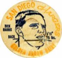 1962 Golden Arrow Dairy San Diego Chargers Caps #NNO Dick Harris Front