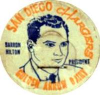 1962 Golden Arrow Dairy San Diego Chargers Caps #NNO Barron Hilton Front