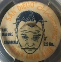 1962 Golden Arrow Dairy San Diego Chargers Caps #NNO Paul Maguire Front