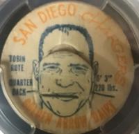 1962 Golden Arrow Dairy San Diego Chargers Caps #NNO Tobin Rote Front