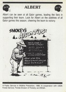 1989 Florida Gators Smokey #NNO Albert Back