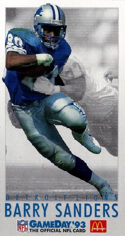 1993 GameDay McDonald's All Stars #5 Barry Sanders Front