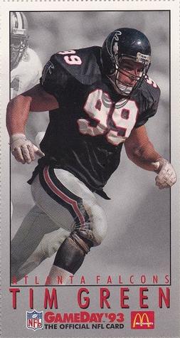 1993 GameDay McDonald's Atlanta Falcons #3 Tim Green Front