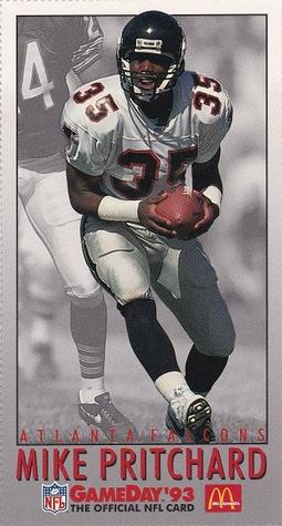 1993 GameDay McDonald's Atlanta Falcons #9 Mike Pritchard Front