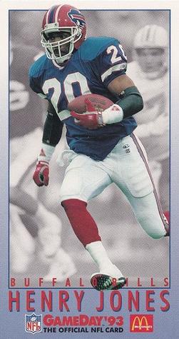 1993 GameDay McDonald's Buffalo Bills #5 Henry Jones Front