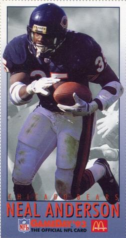1993 GameDay McDonald's Chicago Bears #1 Neal Anderson Front