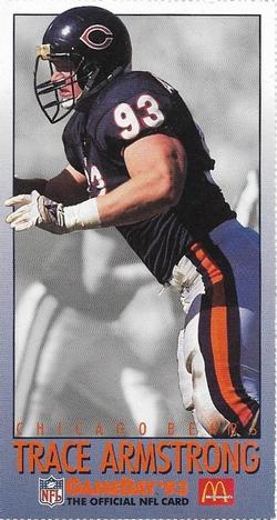 1993 GameDay McDonald's Chicago Bears #2 Trace Armstrong Front