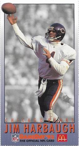 1993 GameDay McDonald's Chicago Bears #7 Jim Harbaugh Front