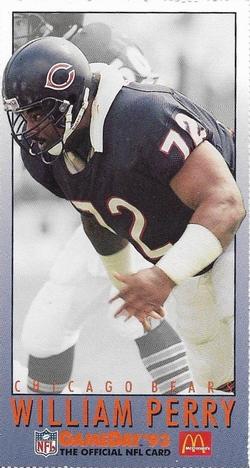 1993 GameDay McDonald's Chicago Bears #10 William Perry Front