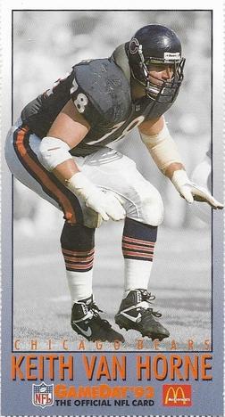 1993 GameDay McDonald's Chicago Bears #16 Keith Van Horne Front