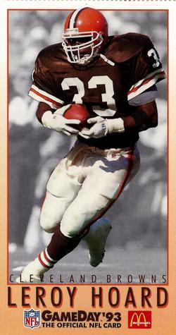 1993 GameDay McDonald's Cleveland Browns #3 Leroy Hoard Front
