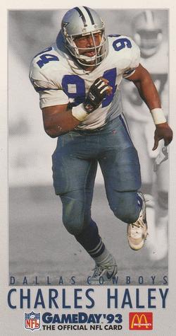 1993 GameDay McDonald's Dallas Cowboys #4 Charles Haley Front