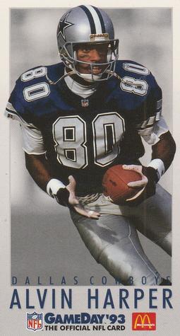 1993 GameDay McDonald's Dallas Cowboys #5 Alvin Harper Front