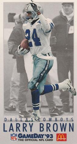 1993 GameDay McDonald's Dallas Cowboys #18 Larry Brown Front