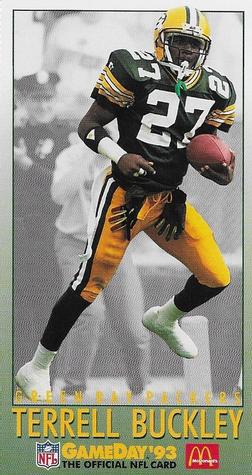 1993 GameDay McDonald's Green Bay Packers #3 Terrell Buckley Front