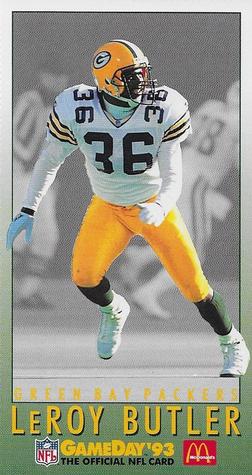 1993 GameDay McDonald's Green Bay Packers #4 LeRoy Butler Front